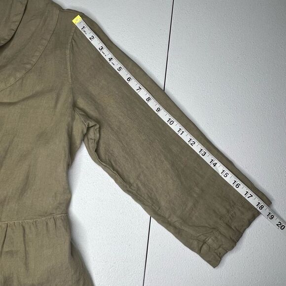 Transit Par-Such Green V-Neck Above Knee Button Front Long Sleeve Dress Size 4 - Picture 16 of 16